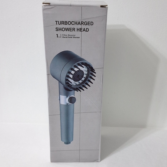 Turbo Charged Handheld Showerhead With Water Filter, 3 Modes, Gray, NEW IN BOX - Picture 3 of 7